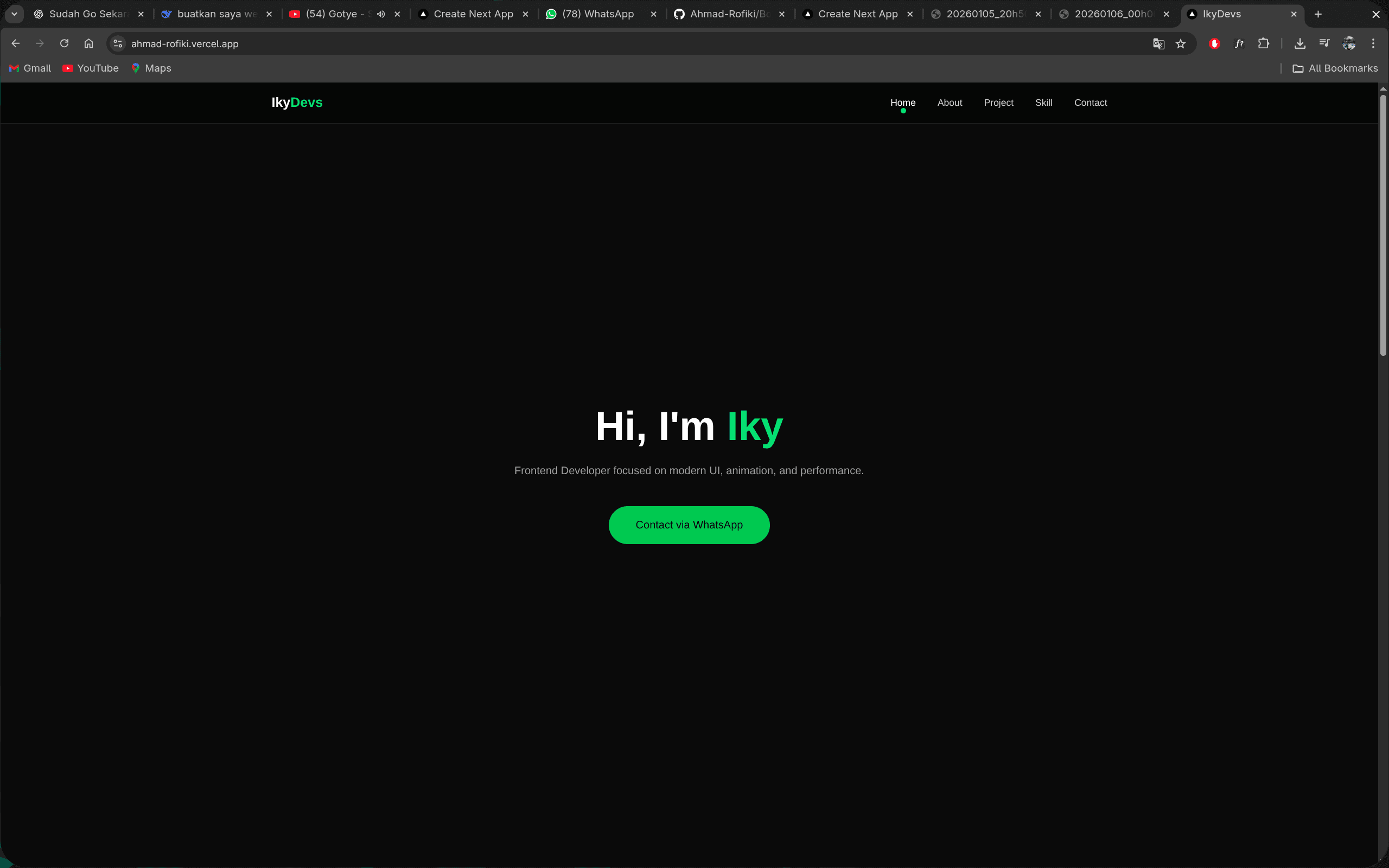 Old Personal Portfolio Website
